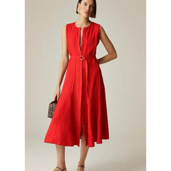 J.CREW Dresses & Skirts - JCREW, Red Linen Maxi Dress, MSRP $248, NWT